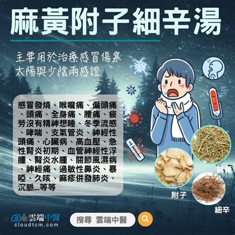 麻黃附子湯|麻黃附子細辛湯改善陽虛感冒喉嚨痛,腰痛偏頭痛